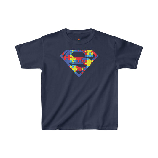 Autism Awareness Superman Tee: Embrace Your Super Strength - Kids Heavy Cotton™ Tee