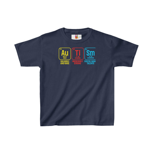 Autism Awareness Support, Autism Periodic Table  - Kids Heavy Cotton™ Tee